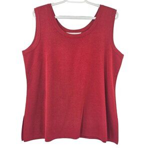 Misook Acrylic Knit Scoop Neck Shell Tank Top Red Women’s Size 1X Minimalist